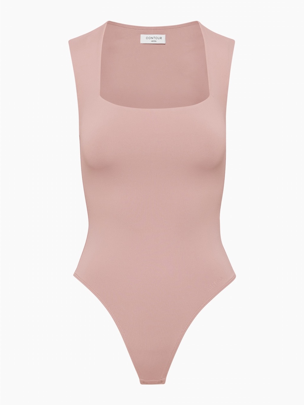 Aritzia Original Contour Esteem Bodysuit Tank Top Squareneck Claremont Mauve - Picture 2 of 8
